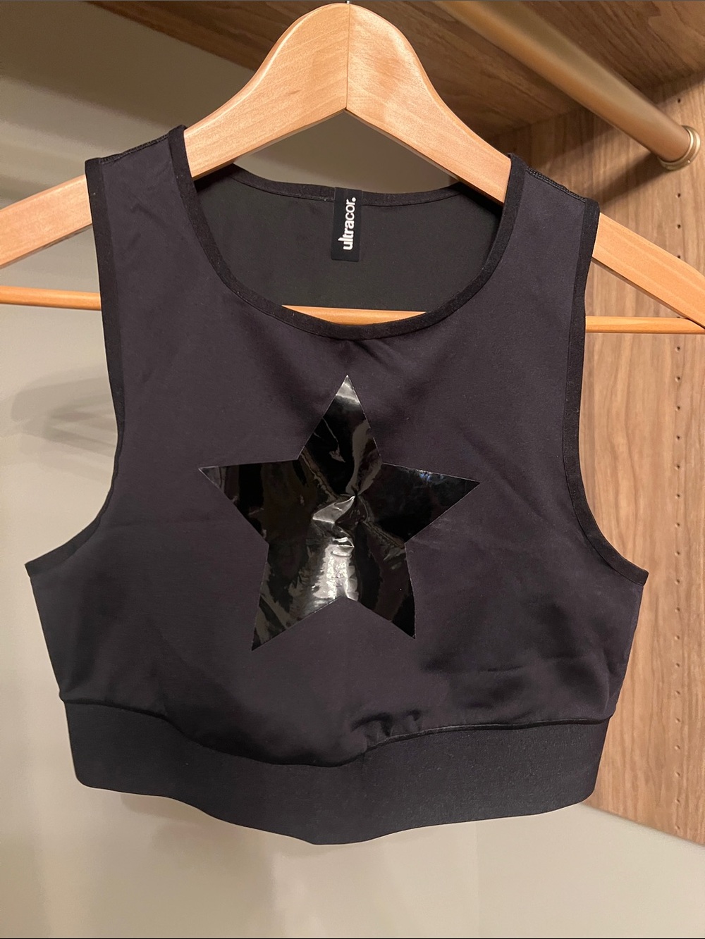 ultracor Black Gloss Star Crop Top
